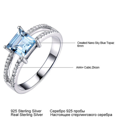 Anillo de Plata 925 con Topacio Azul Cielo para Mujer - Image 6