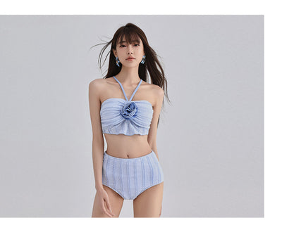 Traje de Baño Mujer Tres Piezas Dividido con Cobertura Abdominal - Image 10