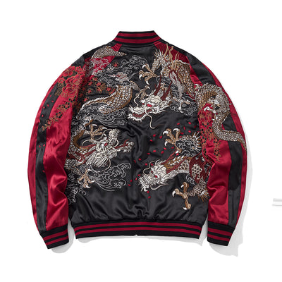 Chaqueta Beisbolera Casual para Hombre con Dragón Divino Bordado - Image 2
