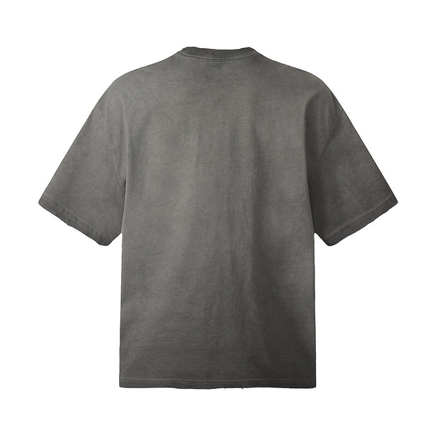 Playera Tie-dye Desgarrada de Manga Corta para Hombre