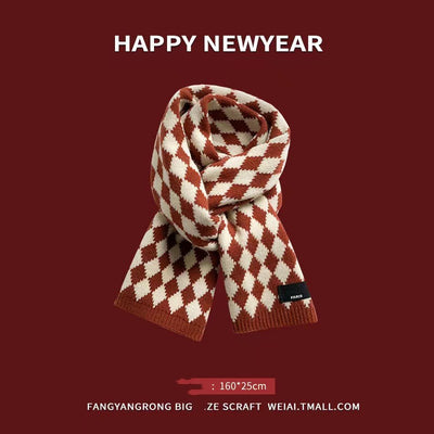 Bufanda Roja de Lana Tejida para Invierno - Diseño Navideño Mujer - Image 11