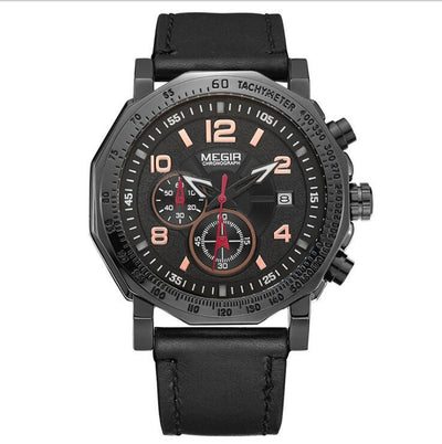 Reloj Deportivo Cronógrafo de Cuero para Hombre - Resistente al Agua - Image 4