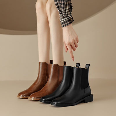 Botas Vintage de Punta Cuadrada Estilo Británico - Image 13