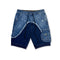 Shorts Vaquero Clásico con Costuras Desgastadas