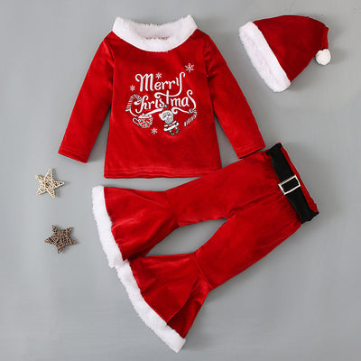 Conjunto Navideño Infantil: Blusa de Peluche, Pantalón Acampanado y Gorro - Image 10