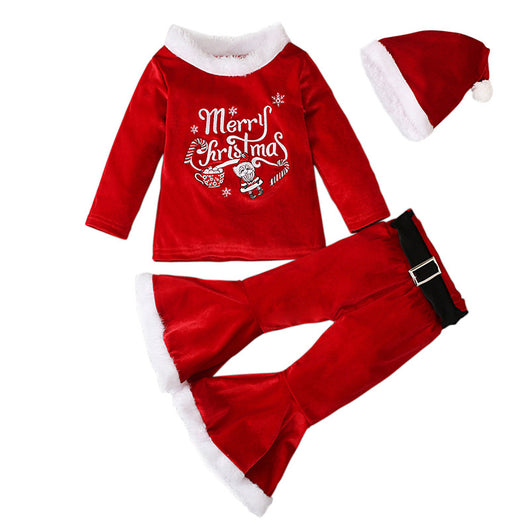 Conjunto Navideño Infantil: Blusa de Peluche, Pantalón Acampanado y Gorro - Image 13
