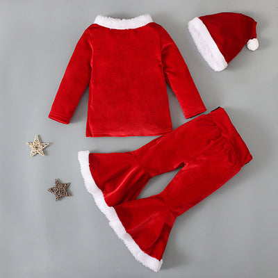 Conjunto Navideño Infantil: Blusa de Peluche, Pantalón Acampanado y Gorro - Image 15