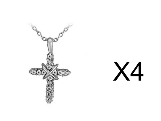 Cadena de Clavícula con Cruz de Jesús Tachonada - Image 5