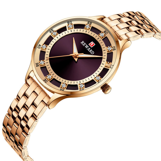 Reloj de Pulsera Acero Inoxidable para Mujer con Diamantes y Cristal de Cuarzo Resistente al Agua - Image 16