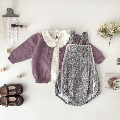 Cardigan Tejido a Mano para Niña Cuello Redondo Suéter Grueso - Image 18