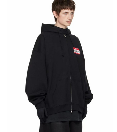 Cardigan Hoodie Desgarrado con Cierre - Image 8