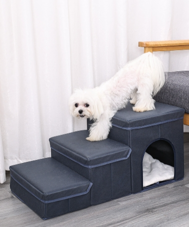 Cama Elevada Multifuncional para Mascotas con Escaleras - Image 17