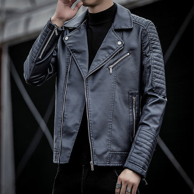 Chaqueta de Cuero para Motociclista - Primavera y Otoño - Image 8