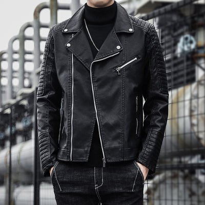 Chaqueta de Cuero para Motociclista - Primavera y Otoño - Image 9