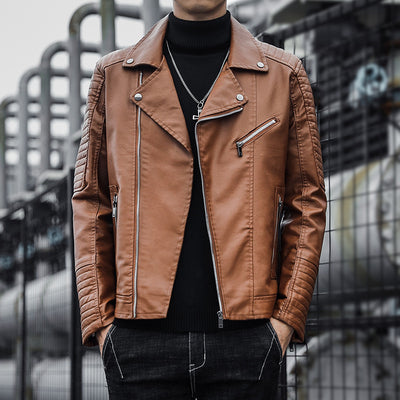 Chaqueta de Cuero para Motociclista - Primavera y Otoño - Image 12