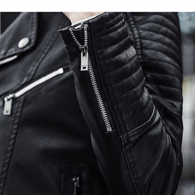 Chaqueta de Cuero para Motociclista - Primavera y Otoño - Image 14
