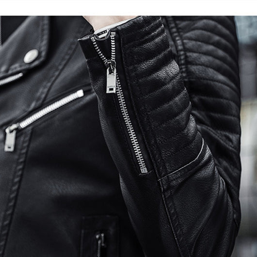 Chaqueta de Cuero para Motociclista - Primavera y Otoño - Image 14
