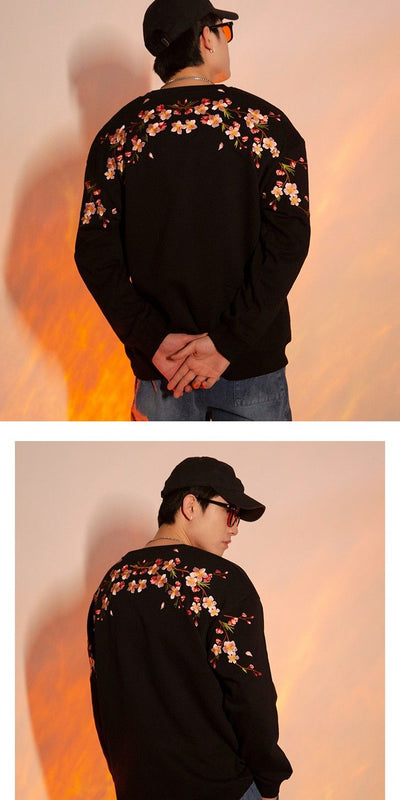 Suéter Oversize para Hombre Cuello Redondo con Bordado en Ciruela - Image 7