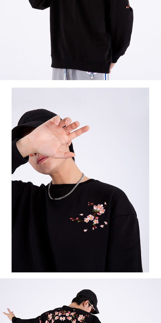 Suéter Oversize para Hombre Cuello Redondo con Bordado en Ciruela - Image 9
