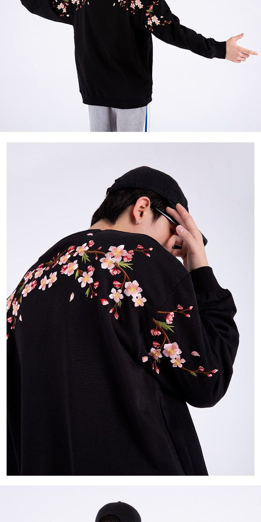 Suéter Oversize para Hombre Cuello Redondo con Bordado en Ciruela - Image 10
