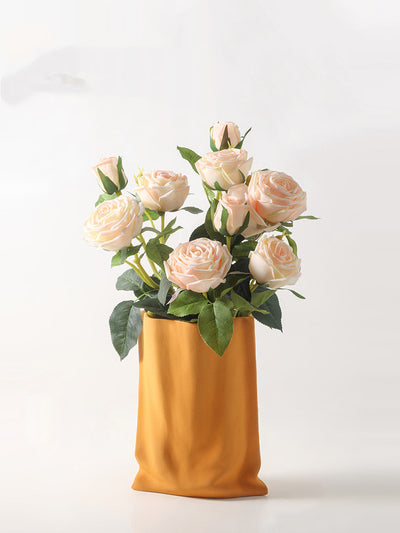 Jarrón Decorativo de Flores Secas con Acabado Plateado Electrochapado - Image 21