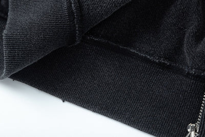 Cardigan Hoodie Desgarrado con Cierre - Image 34