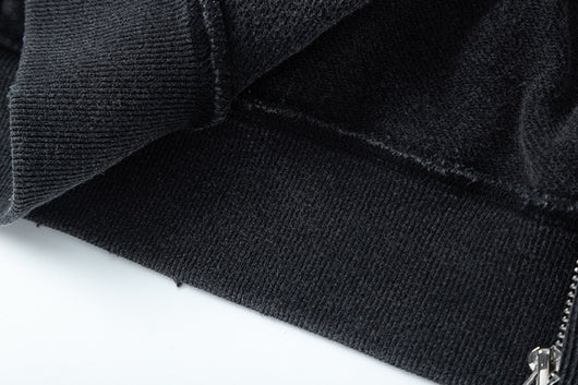 Cardigan Hoodie Desgarrado con Cierre - Image 34