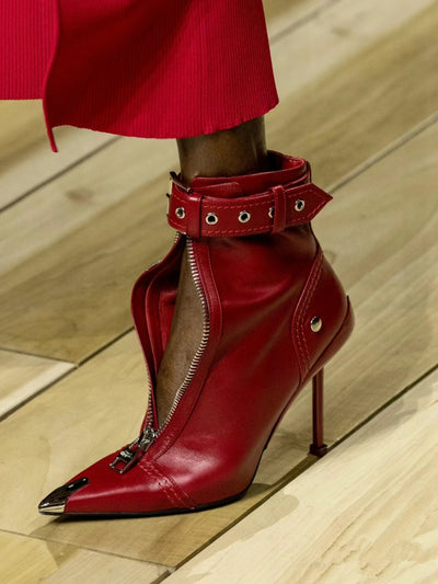 Botas de Tacón Alto con Punta Metálica y Hebilla Decorativa - Image 14