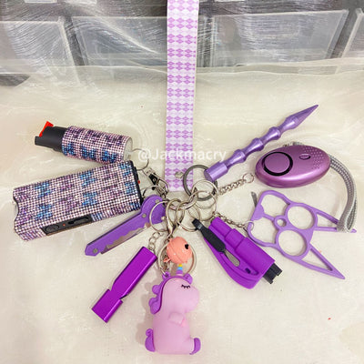 Set de 10 Llaveros de Defensa Personal - Diseño Jardín Mariposa Unicornio - Image 3