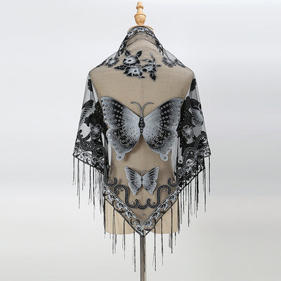 Pañuelo Triangular Calado con Encaje Elegante para Mujer - Image 31