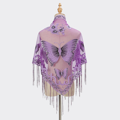 Pañuelo Triangular Calado con Encaje Elegante para Mujer - Image 32