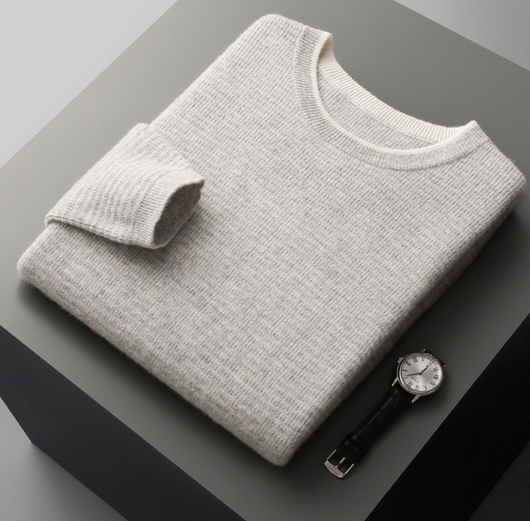 Suéter Tejido Falso Dos Piezas con Cuello Redondo Estilo Waffle - Image 14