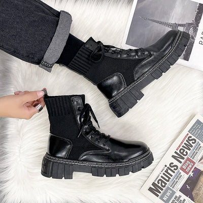 Botas Martin Plataforma Estilo Británico Caña Alta - Image 12