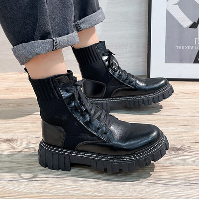Botas Martin Plataforma Estilo Británico Caña Alta - Image 14