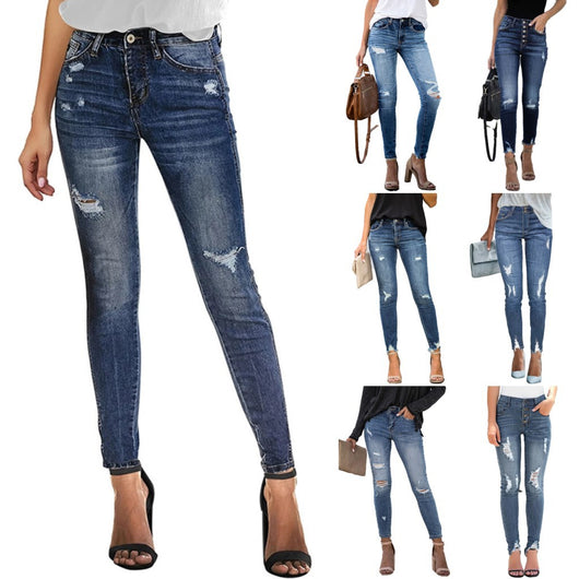 Pantalones Slim Rotos con Cintura Elástica - Image 12