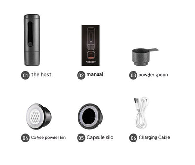 Cafetera Portátil Mini para Viajes - Dual Cápsulas y Café Molido - Image 40