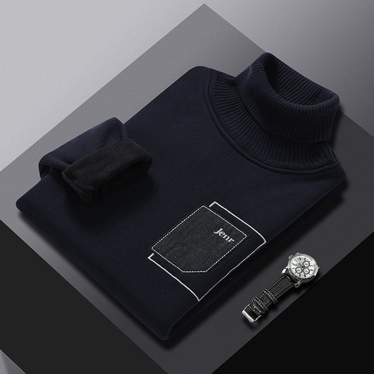 Suéter Cuello Alto Hombre con Bolsillos Falsos - Image 16