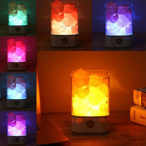 Lámpara LED de Sal del Himalaya con Luz de Cristal USB - Image 23