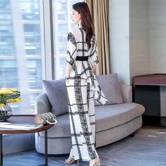 Conjunto Elegante: Blusa Asimétrica de Gasa y Pantalón Ancho - Image 15