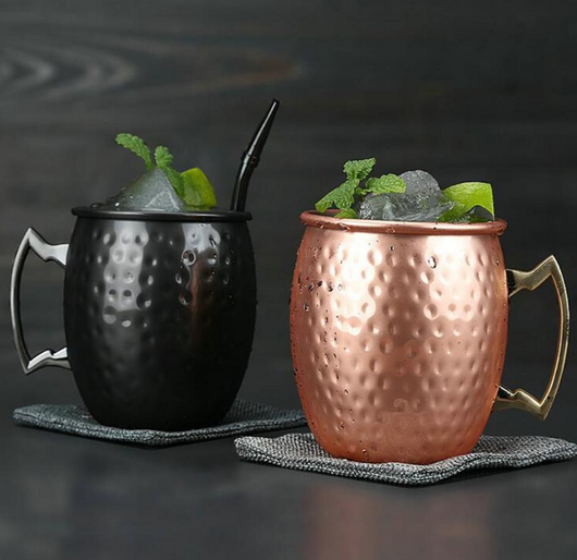 Vaso Cóctel Moscow Scorpion Acero Inoxidable Efecto Martillado Plateado Negro - Image 24