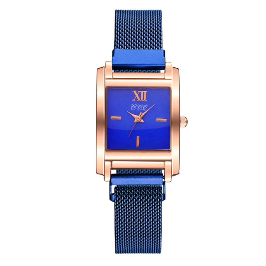 Reloj de Cuarzo Elegante Oro Rosa con Esfera Cuadrada Versátil - Image 11