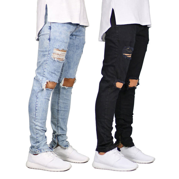Pantalones Vaqueros Slim Rotos para Hombre