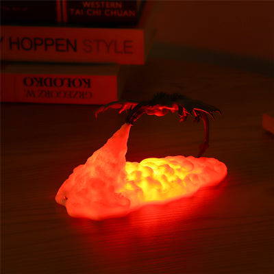 Lámpara LED Dragón de Fuego 3D Impresa - Decoración Luminosa Infantil