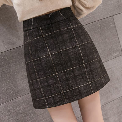 Falda Escocesa Irregular de Lana para Mujer - Corte Moderno - Image 25