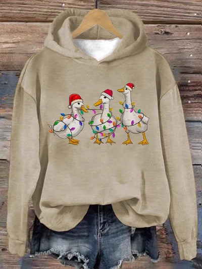 Prenda Navideña Suelta de Dacron con Estampado Casual para Mujer - Image 69