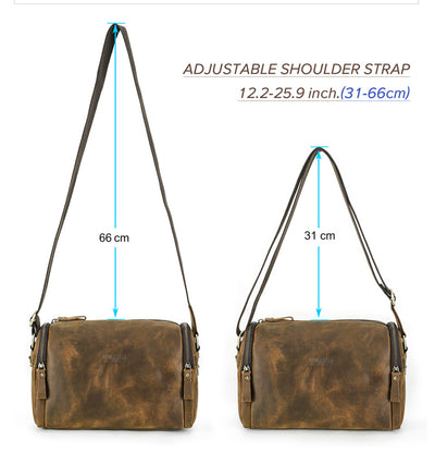 Bolso Mensajero de Cuero Crazy Horse Retro para Hombre - Image 16