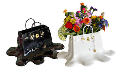 Jarrón Escultura de Resina Estilo Bolso - Arreglo Floral Decorativo - Image 16