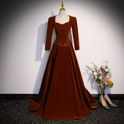 Vestido Largo de Terciopelo para Anfitriona - Manga Larga Invierno - Image 7