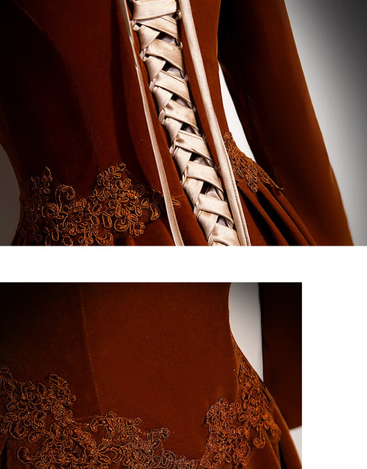 Vestido Largo de Terciopelo para Anfitriona - Manga Larga Invierno - Image 20