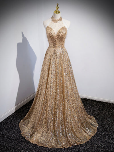 Vestido Dorado de Noche para Anfitriona y Presentadora - Image 9